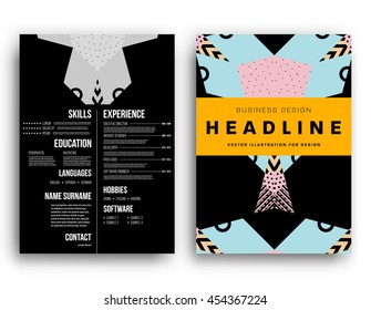 Annual report brochure template, Leaflet cover presentation, Flyer abstract flat background design, A4 layout vector.