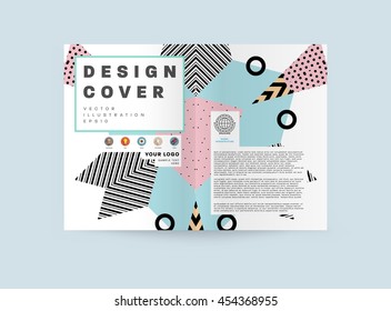 Annual report brochure template, Leaflet cover presentation, Flyer abstract flat background design, A4 layout vector.