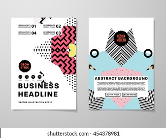 Annual report brochure template, Leaflet cover presentation, Flyer abstract flat background design, A4 layout vector.