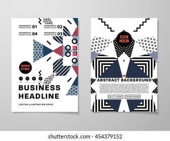 Annual report brochure template, Leaflet cover presentation, Flyer abstract flat background design, A4 layout vector.