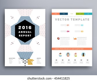 Plantilla de folleto del informe anual, Presentación de la portada del prospecto, Diseño de fondo plano abstracto del volante, vector de diseño A4.