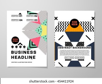 Annual report brochure template, Leaflet cover presentation, Flyer abstract flat background design, A4 layout vector.