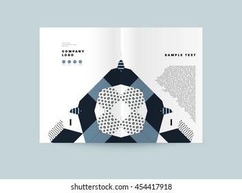 Annual report brochure template, Leaflet cover presentation, Flyer abstract flat background design, A4 layout vector.