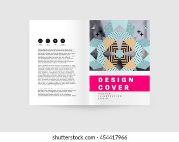Plantilla de folleto del informe anual, Presentación de la portada del prospecto, Diseño de fondo plano abstracto del volante, vector de diseño A4.