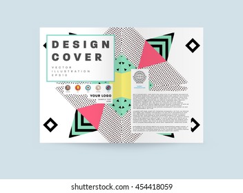 Annual report brochure template, Leaflet cover presentation, Flyer abstract flat background design, A4 layout vector.