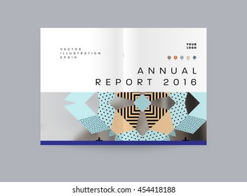 Annual report brochure template, Leaflet cover presentation, Flyer abstract flat background design, A4 layout vector.