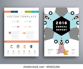 Annual report brochure template, Leaflet cover presentation, Flyer abstract flat background design, A4 layout vector.