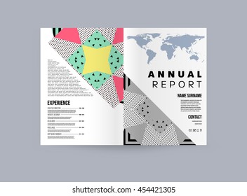 Annual report brochure template, Leaflet cover presentation, Flyer abstract flat background design, A4 layout vector.