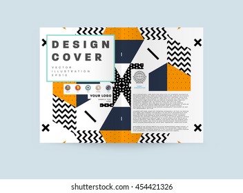 Annual report brochure template, Leaflet cover presentation, Flyer abstract flat background design, A4 layout vector.