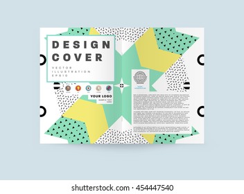 Annual report brochure template, Leaflet cover presentation, Flyer abstract flat background design, A4 layout vector.