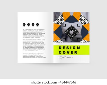 Annual report brochure template, Leaflet cover presentation, Flyer abstract flat background design, A4 layout vector.