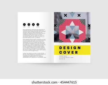 Annual report brochure template, Leaflet cover presentation, Flyer abstract flat background design, A4 layout vector.