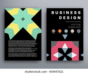 Annual report brochure template, Leaflet cover presentation, Flyer abstract flat background design, A4 layout vector.