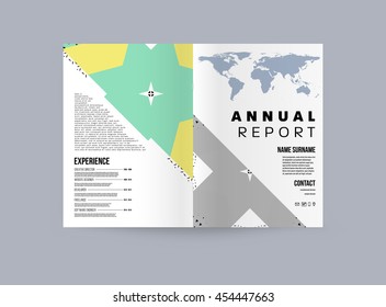 Annual report brochure template, Leaflet cover presentation, Flyer abstract flat background design, A4 layout vector.