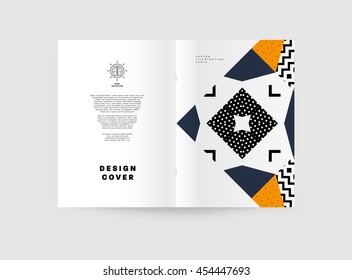 Annual report brochure template, Leaflet cover presentation, Flyer abstract flat background design, A4 layout vector.