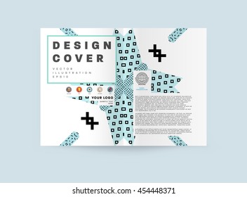 Annual report brochure template, Leaflet cover presentation, Flyer abstract flat background design, A4 layout vector.