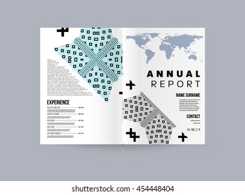 Annual report brochure template, Leaflet cover presentation, Flyer abstract flat background design, A4 layout vector.