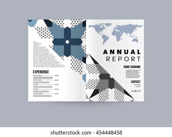 Annual report brochure template, Leaflet cover presentation, Flyer abstract flat background design, A4 layout vector.