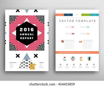 Annual report brochure template, Leaflet cover presentation, Flyer abstract flat background design, A4 layout vector.