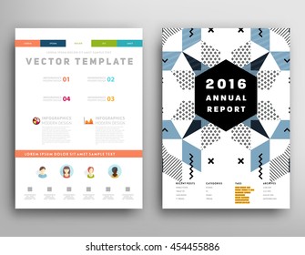 Annual report brochure template, Leaflet cover presentation, Flyer abstract flat background design, A4 layout vector.
