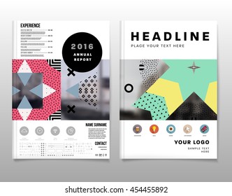 Annual report brochure template, Leaflet cover presentation, Flyer abstract flat background design, A4 layout vector.