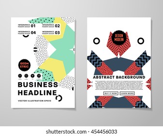 Annual report brochure template, Leaflet cover presentation, Flyer abstract flat background design, A4 layout vector.