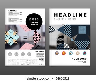 Annual report brochure template, Leaflet cover presentation, Flyer abstract flat background design, A4 layout vector.