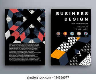 Annual report brochure template, Leaflet cover presentation, Flyer abstract flat background design, A4 layout vector.