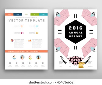 Annual report brochure template, Leaflet cover presentation, Flyer abstract flat background design, A4 layout vector.