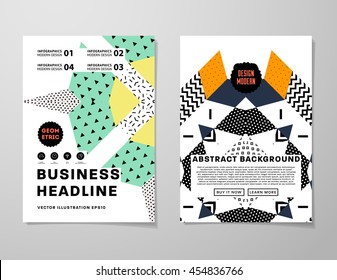 Annual report brochure template, Leaflet cover presentation, Flyer abstract flat background design, A4 layout vector.