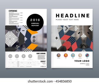 Plantilla de folleto del informe anual, Presentación de la portada del prospecto, Diseño de fondo plano abstracto del volante, vector de diseño A4.