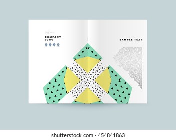 Plantilla de folleto del informe anual, Presentación de la portada del prospecto, Diseño de fondo plano abstracto del volante, vector de diseño A4.