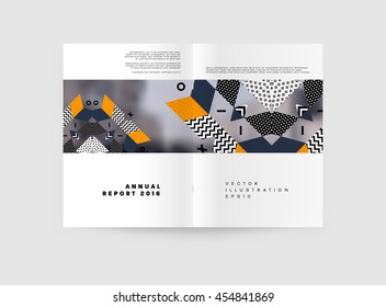 Plantilla de folleto del informe anual, Presentación de la portada del prospecto, Diseño de fondo plano abstracto del volante, vector de diseño A4.