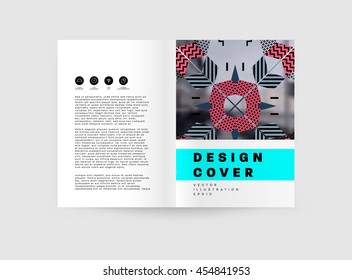Annual report brochure template, Leaflet cover presentation, Flyer abstract flat background design, A4 layout vector.