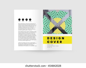 Annual report brochure template, Leaflet cover presentation, Flyer abstract flat background design, A4 layout vector.