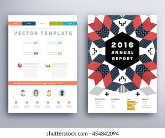 Annual report brochure template, Leaflet cover presentation, Flyer abstract flat background design, A4 layout vector.