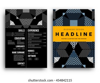 Annual report brochure template, Leaflet cover presentation, Flyer abstract flat background design, A4 layout vector.