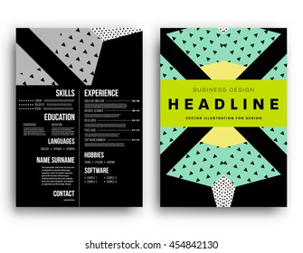 Annual report brochure template, Leaflet cover presentation, Flyer abstract flat background design, A4 layout vector.