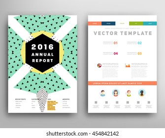 Annual report brochure template, Leaflet cover presentation, Flyer abstract flat background design, A4 layout vector.