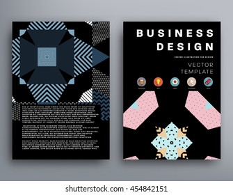 Annual report brochure template, Leaflet cover presentation, Flyer abstract flat background design, A4 layout vector.