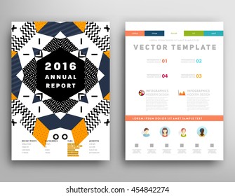 Annual report brochure template, Leaflet cover presentation, Flyer abstract flat background design, A4 layout vector.