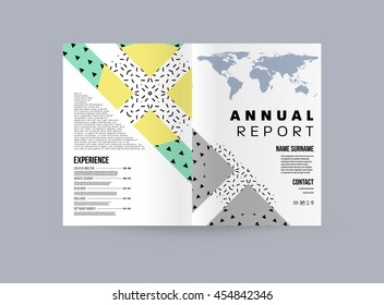 Annual report brochure template, Leaflet cover presentation, Flyer abstract flat background design, A4 layout vector.
