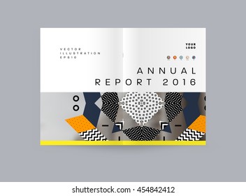 Annual report brochure template, Leaflet cover presentation, Flyer abstract flat background design, A4 layout vector.