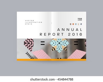 Plantilla de folleto del informe anual, Presentación de la portada del prospecto, Diseño de fondo plano abstracto del volante, vector de diseño A4.