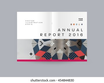 Plantilla de folleto del informe anual, Presentación de la portada del prospecto, Diseño de fondo plano abstracto del volante, vector de diseño A4.