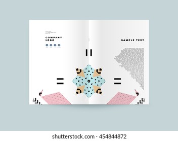 Annual report brochure template, Leaflet cover presentation, Flyer abstract flat background design, A4 layout vector.