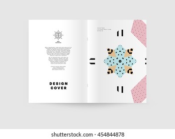Annual report brochure template, Leaflet cover presentation, Flyer abstract flat background design, A4 layout vector.