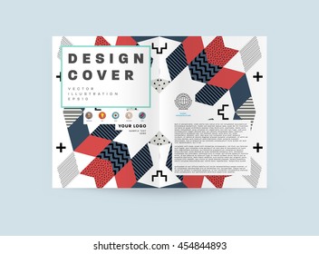 Plantilla de folleto del informe anual, Presentación de la portada del prospecto, Diseño de fondo plano abstracto del volante, vector de diseño A4.