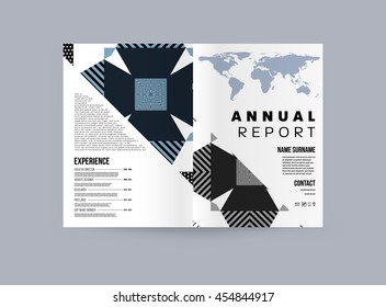 Annual report brochure template, Leaflet cover presentation, Flyer abstract flat background design, A4 layout vector.