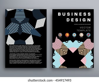 Annual report brochure template, Leaflet cover presentation, Flyer abstract flat background design, A4 layout vector.
